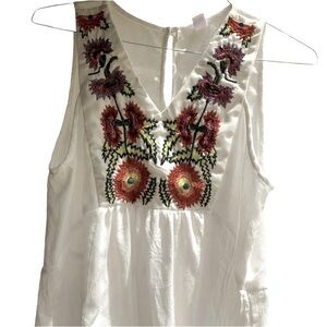 CY Fashion white gauze embellished top